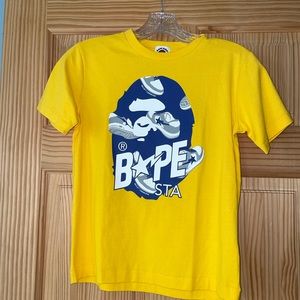 Authentic Kids Bape STA Shirt Gold/Yellow Size 140